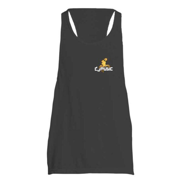 αμάνικο μαύρο t-shirt με στάμπα dj 01