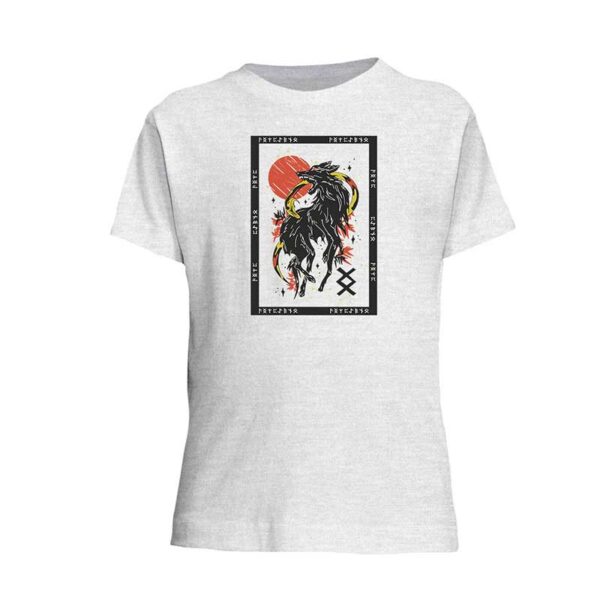 t-shirt παιδικό γκρι με στάμπες