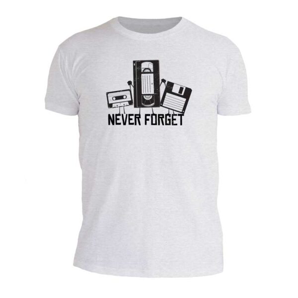 t-shirt ανδρικό γκρι με στάμπα never forget