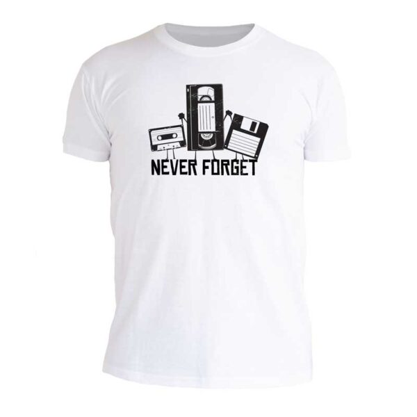 t-shirt ανδρικό λευκό με στάμπα never forget
