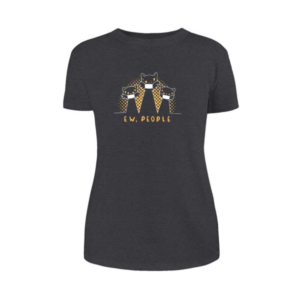 γυναικείο μαύρο t-shirt με στάμπες ew people