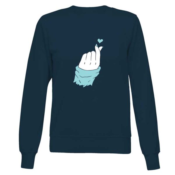 γυναικείο french navy φούτερ με στάμπα χέρι καρδιά μπροστά 10