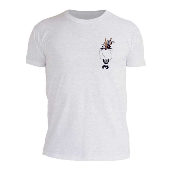 ανδρικό t-shirt γκρι με στάμπα pocket panda