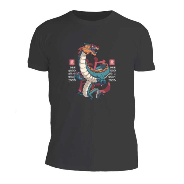 μαύρο ανδρικό t-shirt με στάμπα chinese dragon