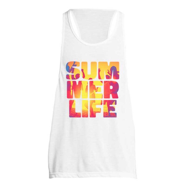 αμάνικο λευκό tshirt με στάμπα summer time