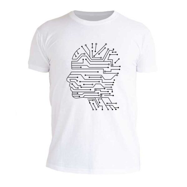 ανδρικό λευκό t-shirt με στάμπα ai head