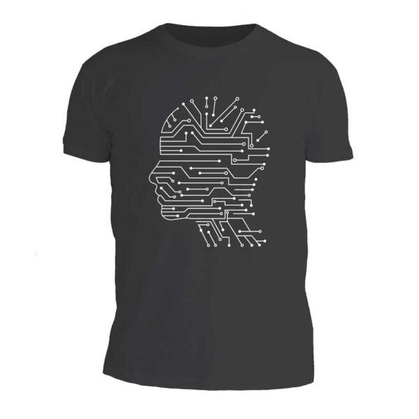 ανδρικό λευκό t-shirt με στάμπα ai head