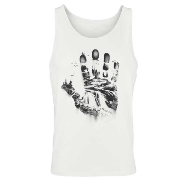 αμάνικο λευκό t-shirt με στάμπα handprint
