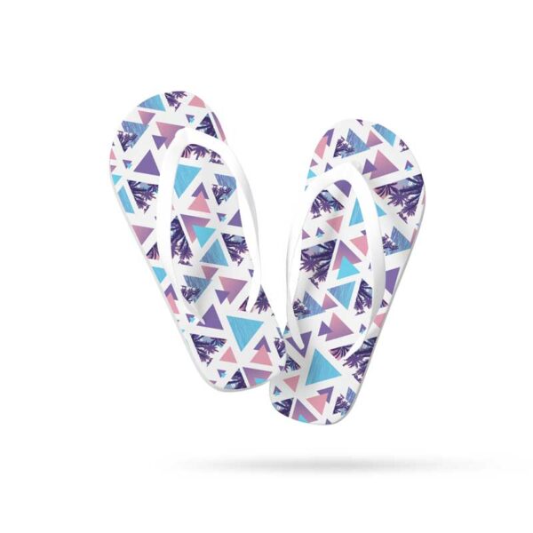 σαγιονάρα με στάμπα geometric palm trees λευκό λουρί & σόλα