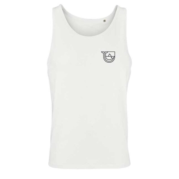 αμάνικο λευκό t-shirt με στάμπα whale μπροστά