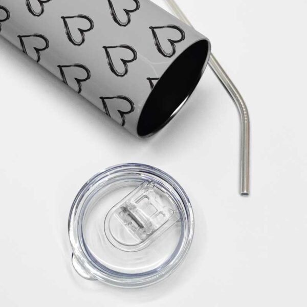 thermal tumbler ποτήρι θερμός καρδιές 480ml με καλαμάκι 03